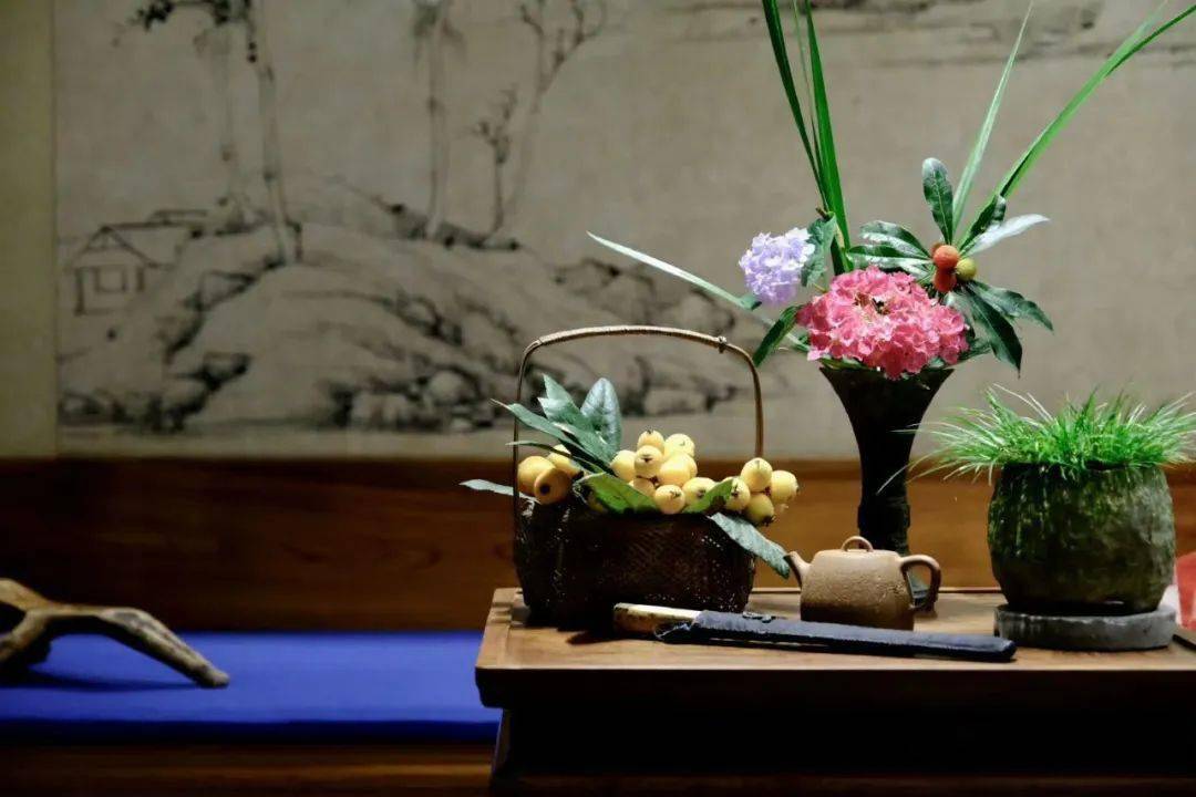 喝茶赏蒲