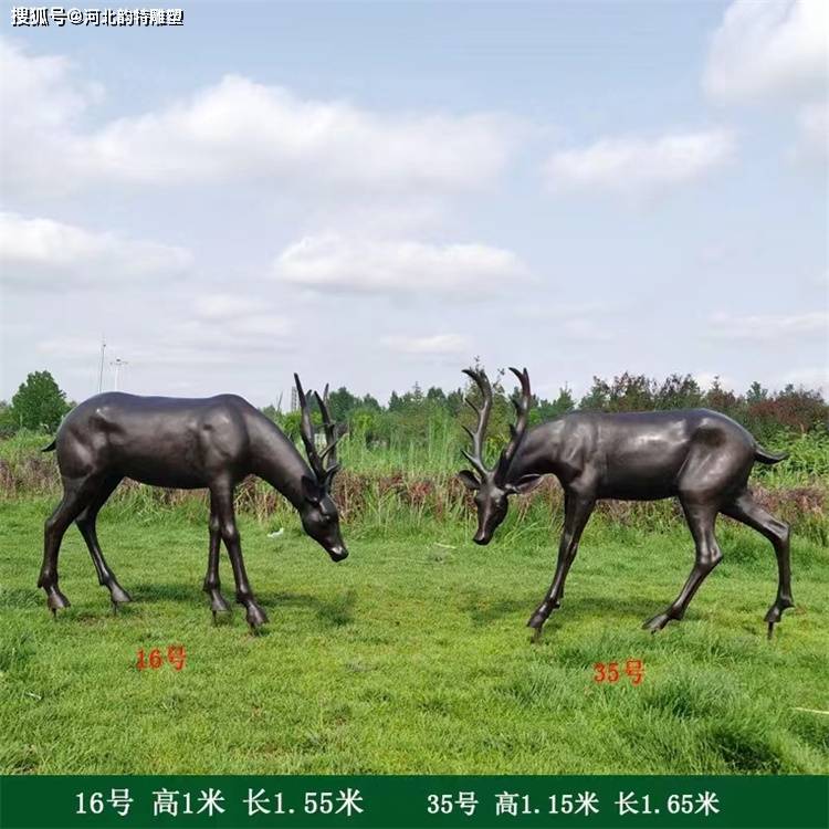 铸铜鹿雕塑 仿铜鹿定制加工厂