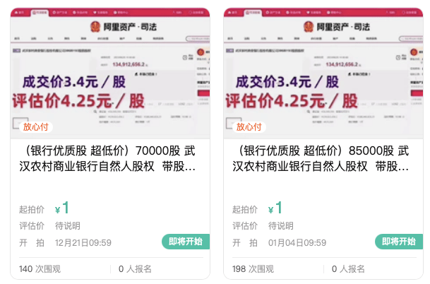 武汉农商行8万股1元起拍：真实性成疑<strong></p>
<p>多盈理财</strong>，内部人加价，外部人难捡漏？