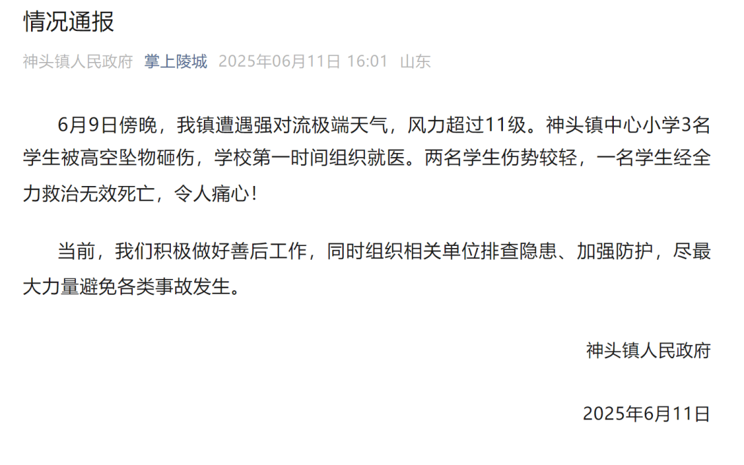 山东德州通报“小学楼顶光伏板掉落砸中多名学生”：3名学生被砸伤<strong></p>
<p>邮政银行理财产品</strong>，1名学生经全力救治无效死亡
