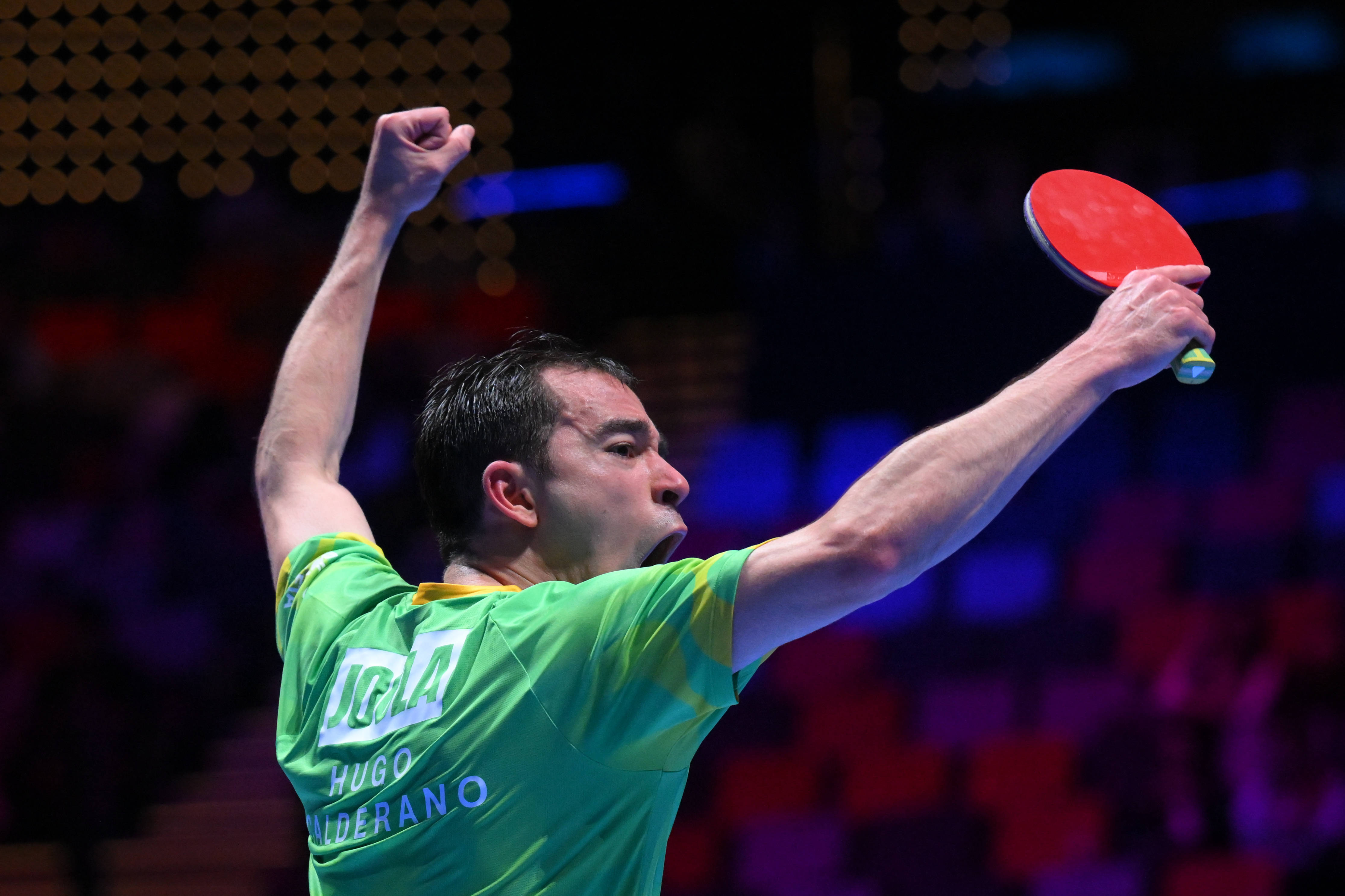 (体育)乒乓球——世界杯男单:雨果·卡尔德拉诺晋级四强
